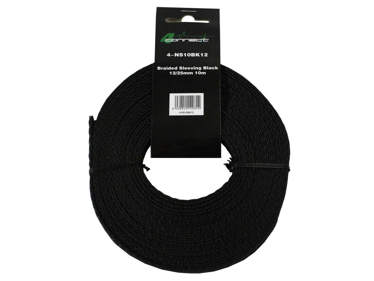 FOUR Connect 4-NS10BK12 fabric/nylonsock Black 12/25mm