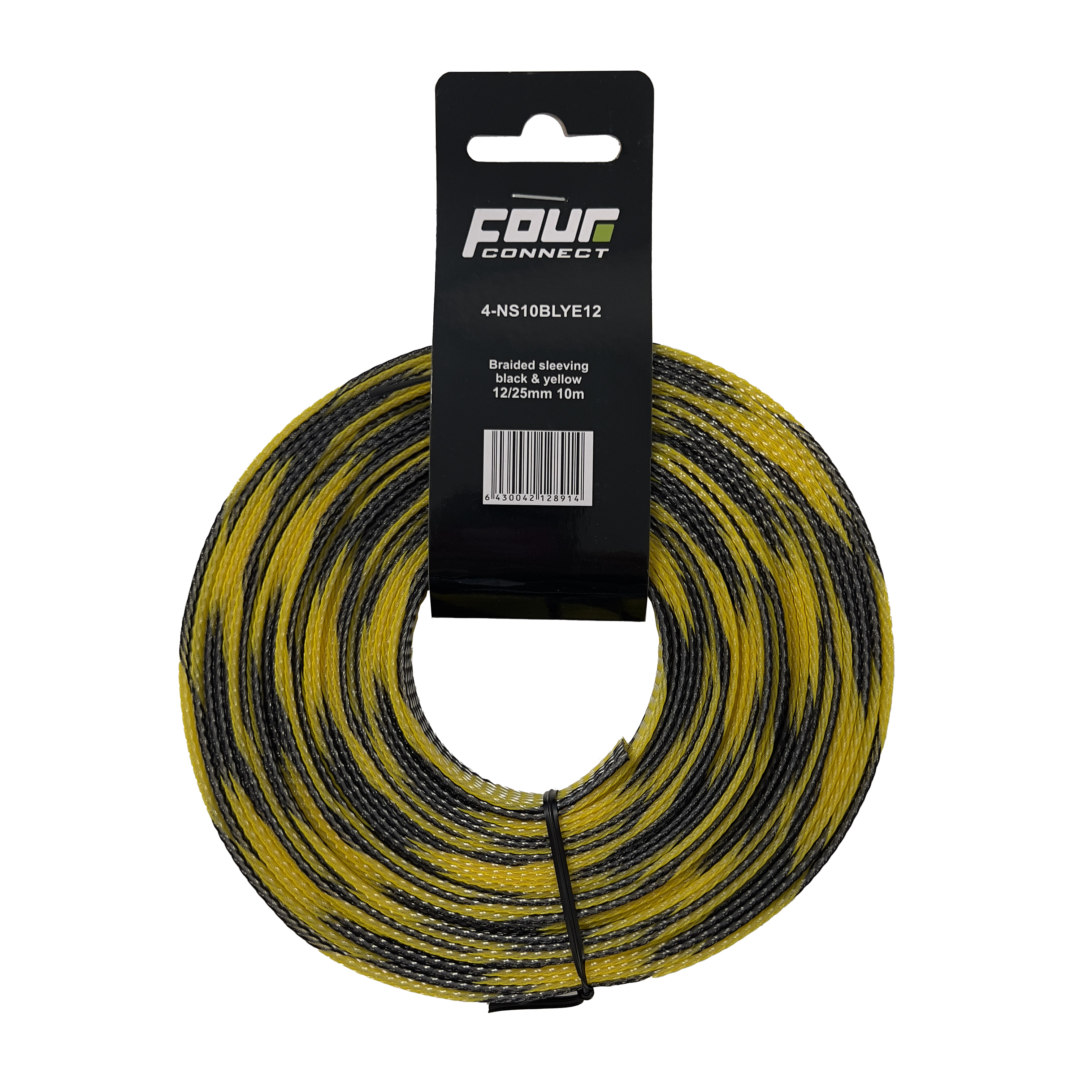 FOUR Connect 4-NS10BLYE12 Nylonsock Black/Yellow 12/25mm