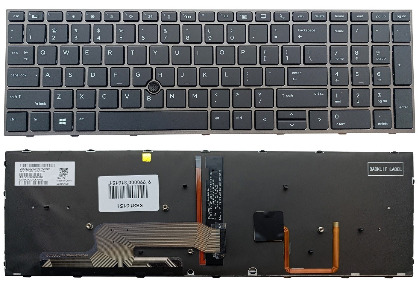 Keyboard HP ZBook 15 G5, G6
