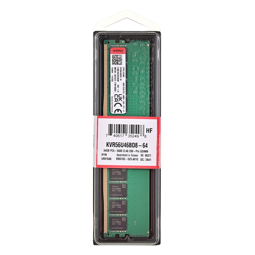 Kingston Memory DDR5 64GB(1*64GB)/5600 CL46 2Rx8