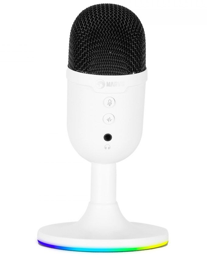 Marvo MIC-06 RGB white wired microphone