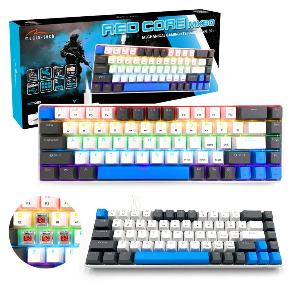 Media tech Mechanical keyboard Red Core