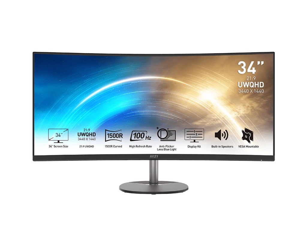 MSI Pro/MP341CQ/34"/VA/3440×1440/100 Hz/1 ms/čierny/2R |