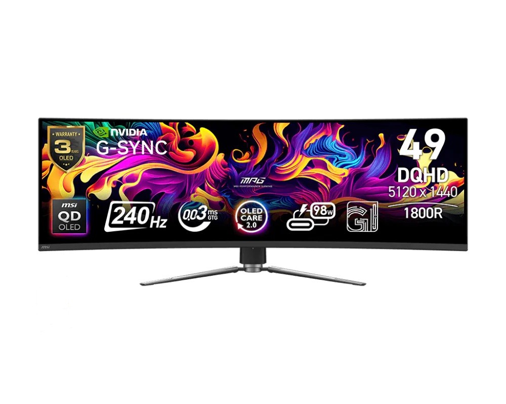MSI MPG/491CQPX/49"/QD-OLED/DQHD/240Hz/0,03ms/Černá/ 3R |