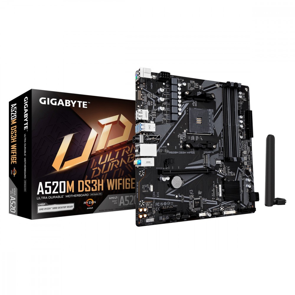 Gigabyte Motherboard A520M DS3H WF6E AM4