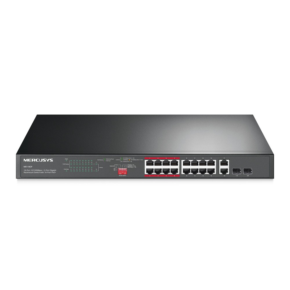 TP-LINK MS118CP 16-Port 10/100M + 2-Port