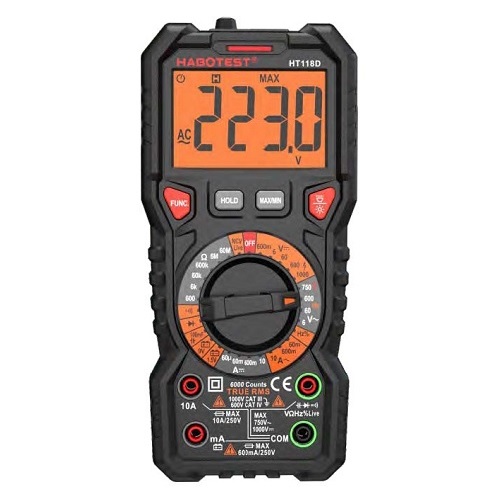 HABOTEST Multimeter DC1000V/10A, AC750V/10A | HT118D