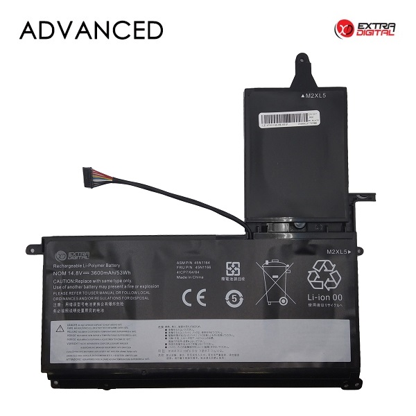 Notebook Battery LENOVO 45N1166, 3600mAh, Extra