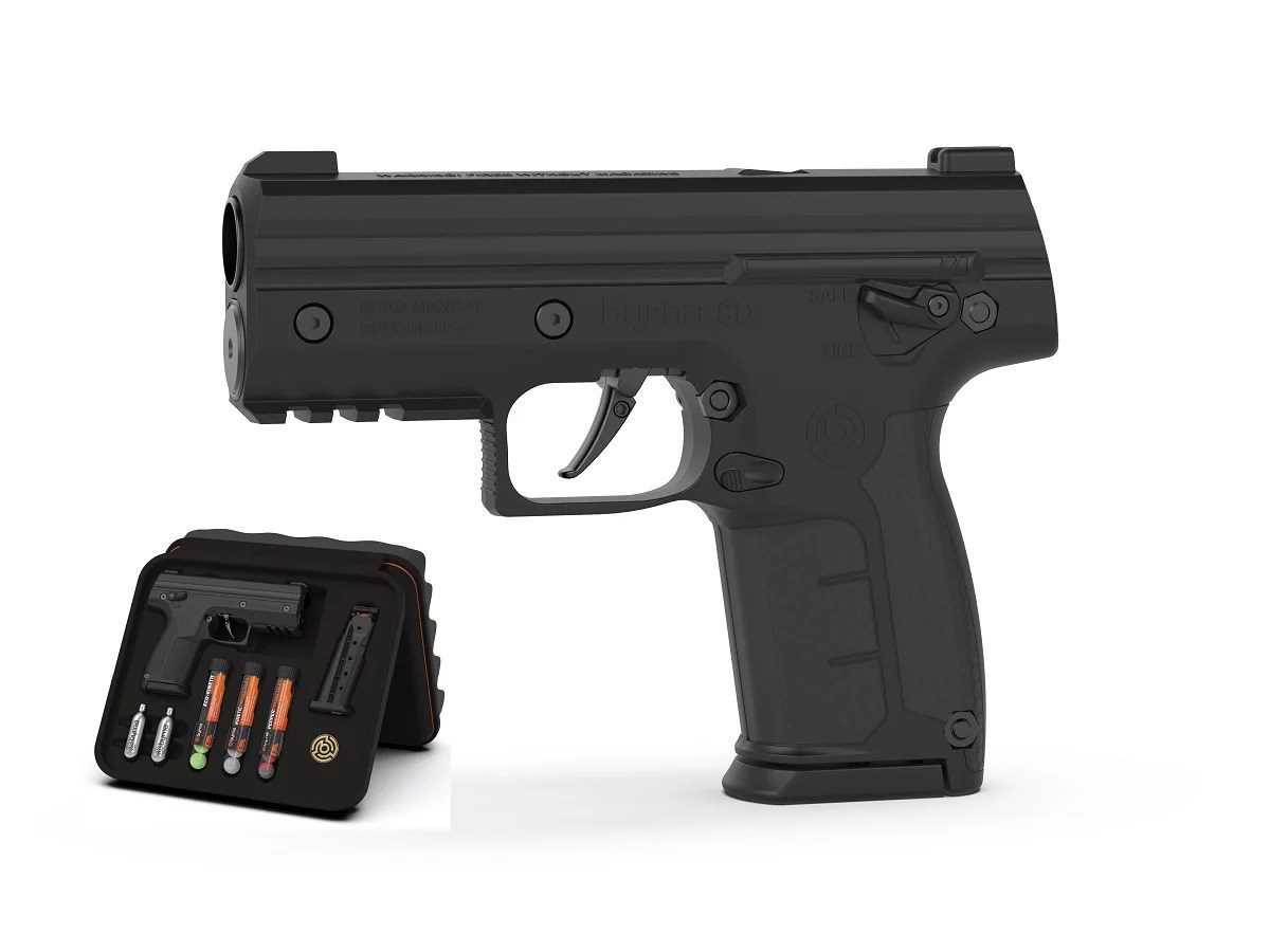 Pistol for rubber and pepper bullets
