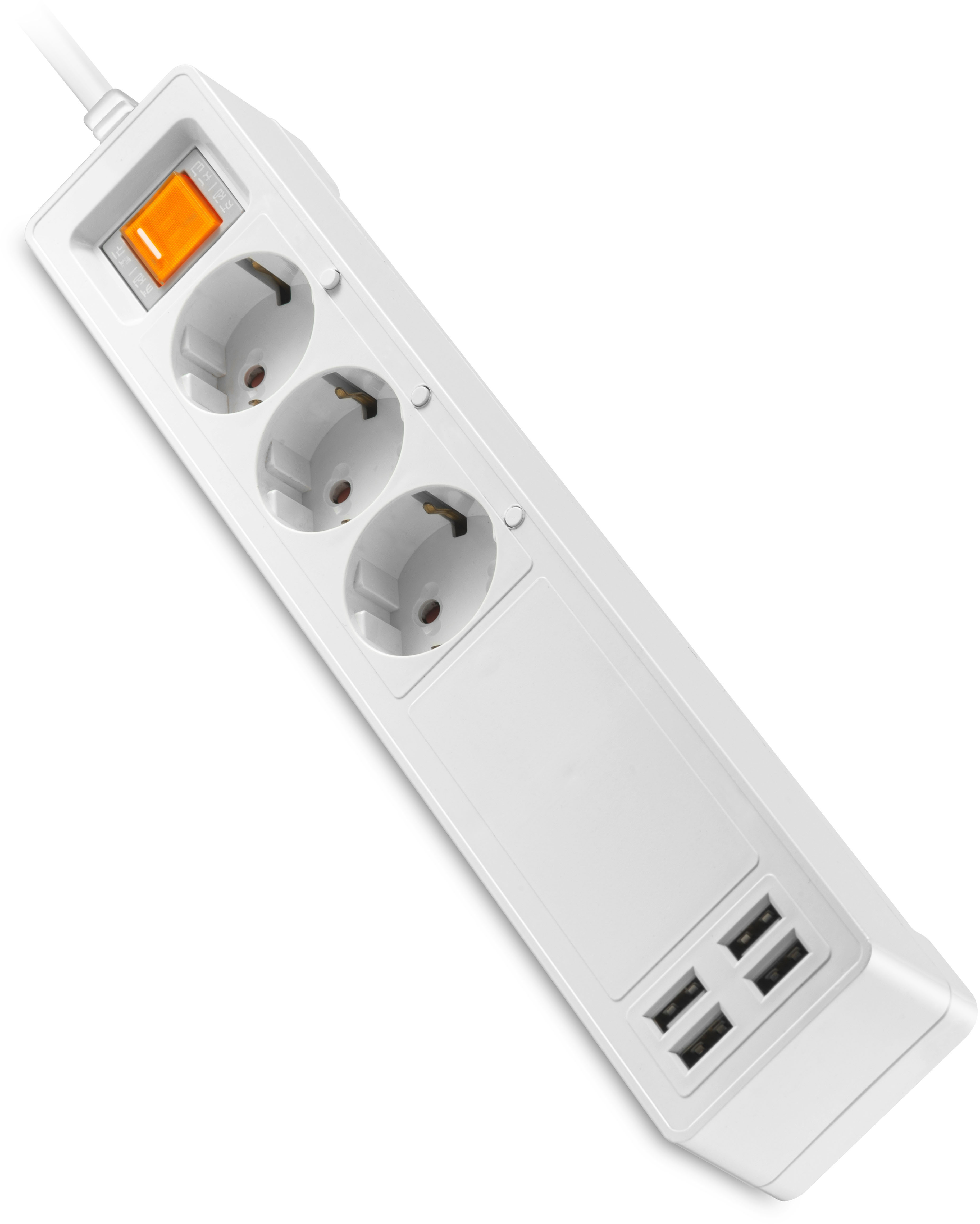 Platinet extension cord 3 sockets USB