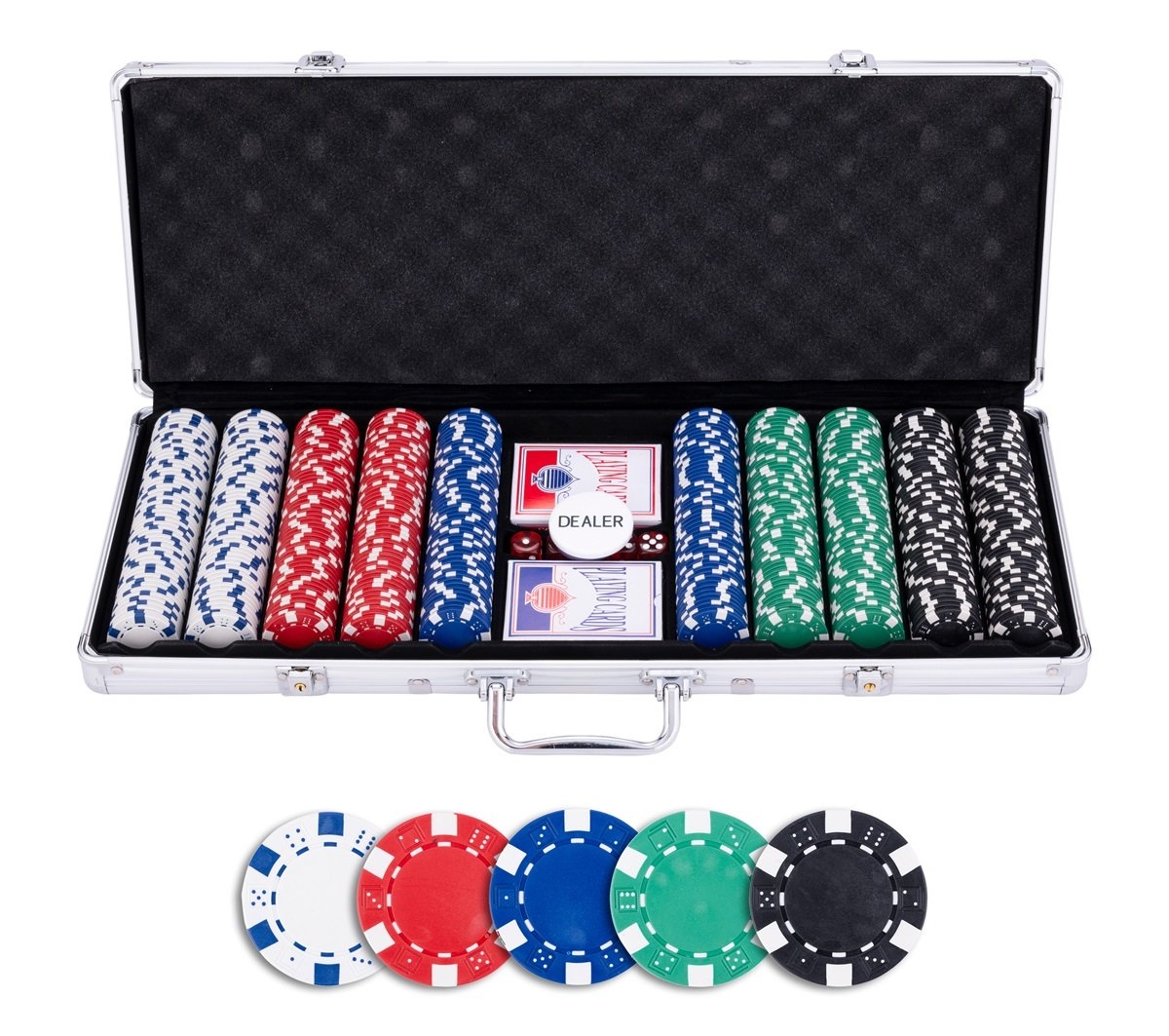 Engelhart Pokerio rinkinys sidabrinės spalvos dėkle