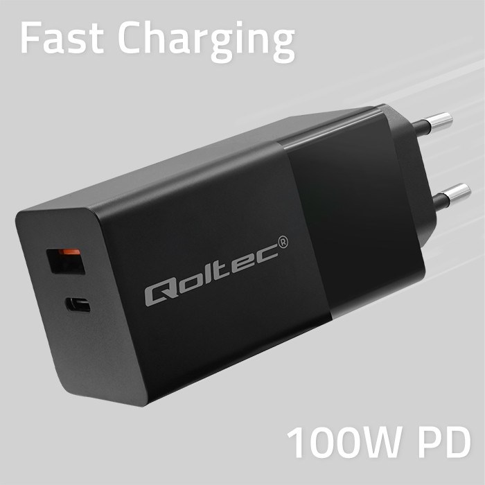 Qoltec GaN Power PRO charger 1xUSB