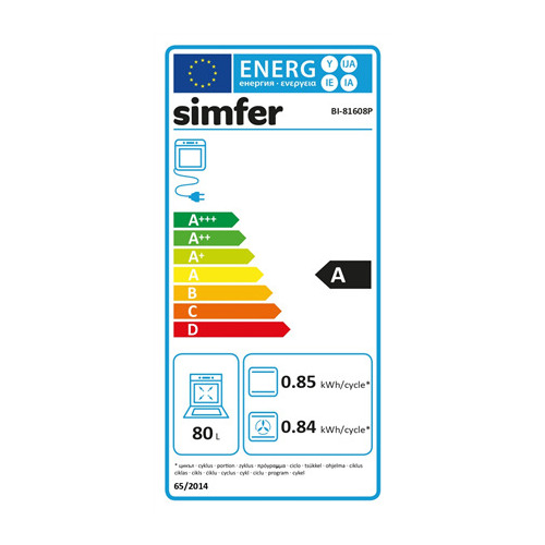 Simfer BI-81608P Pyrolytic Built-in Oven, Multifuncional
