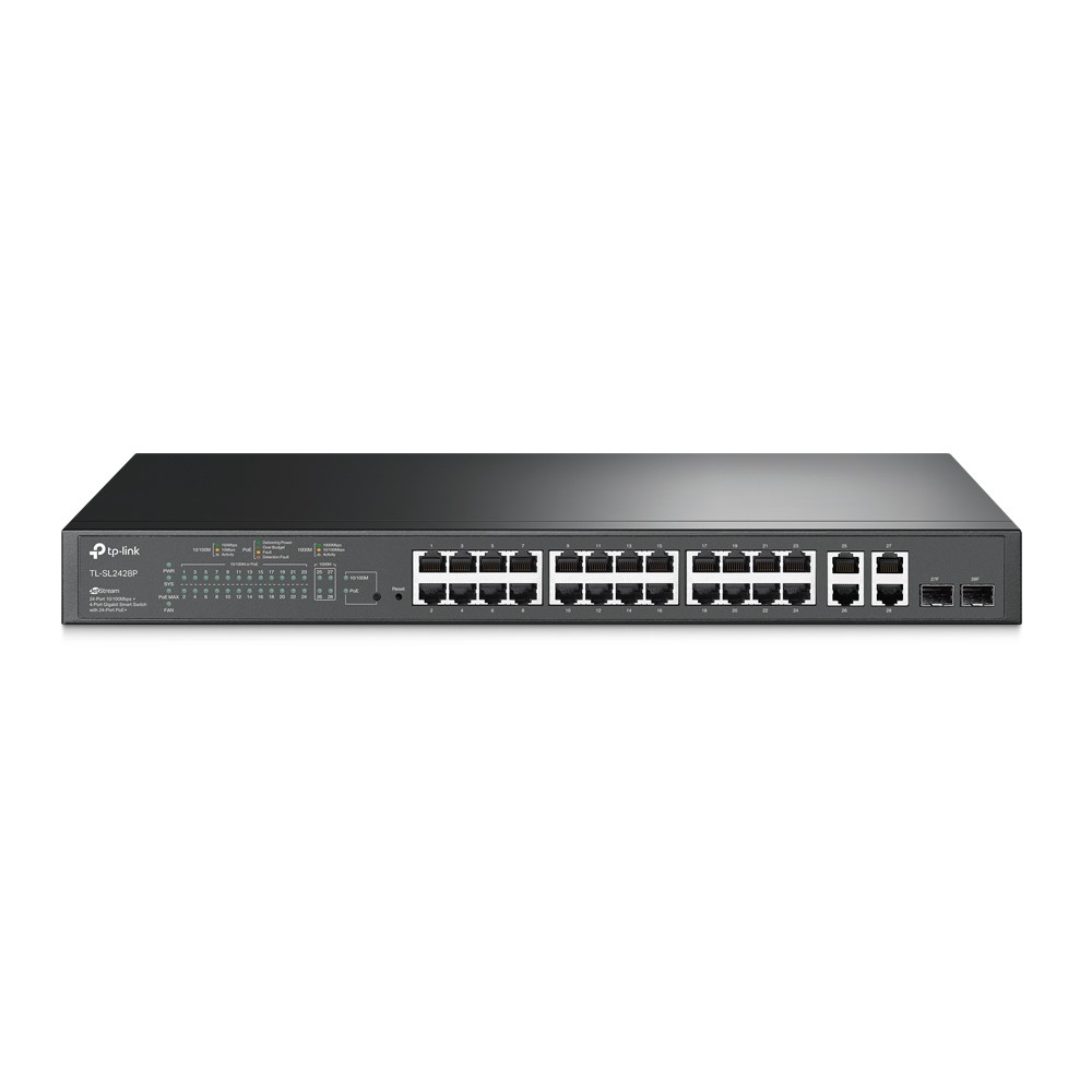 Switch|TP-LINK|SL2428P|Rack|PoE+ ports 24|250 Watts|SL2428P | T1500-28PCT(TL-SL2428P)