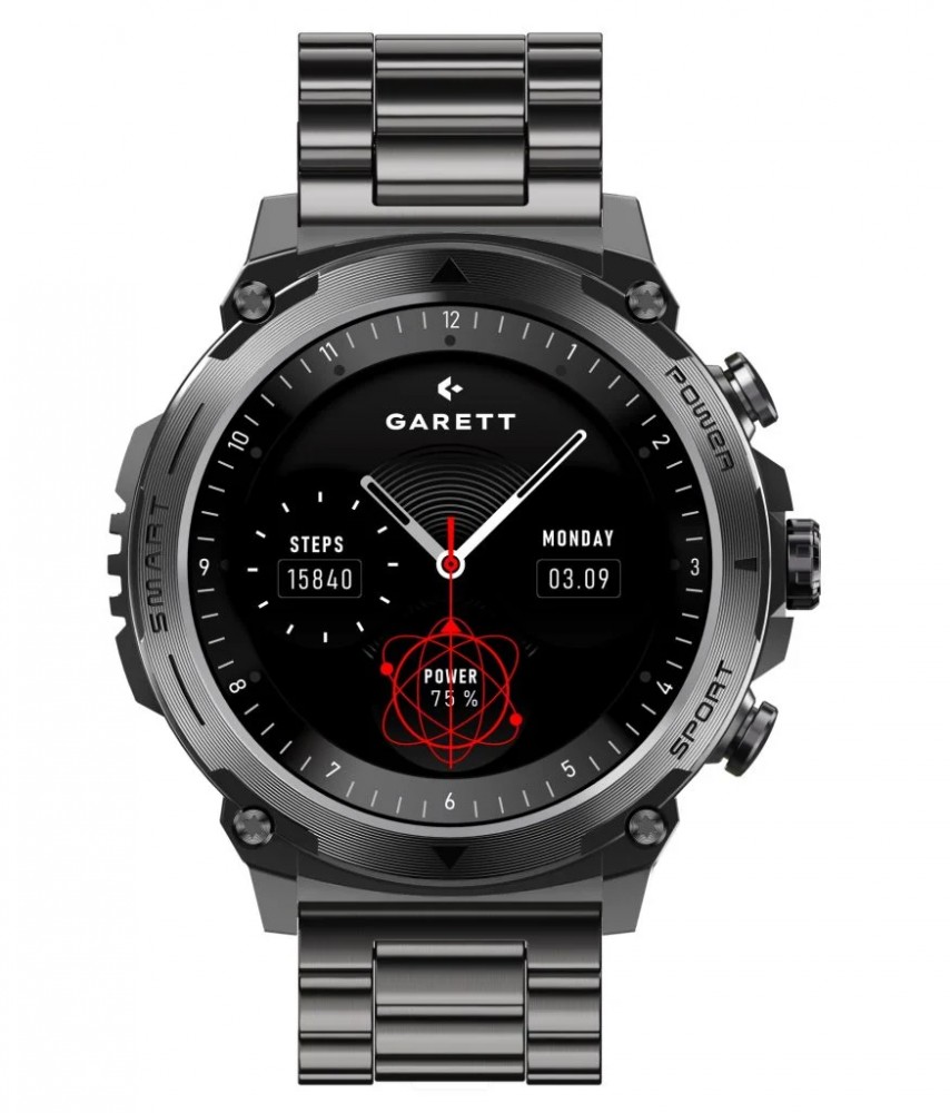 SMARTWATCH GARETT ATOM BLACK STEEL |
