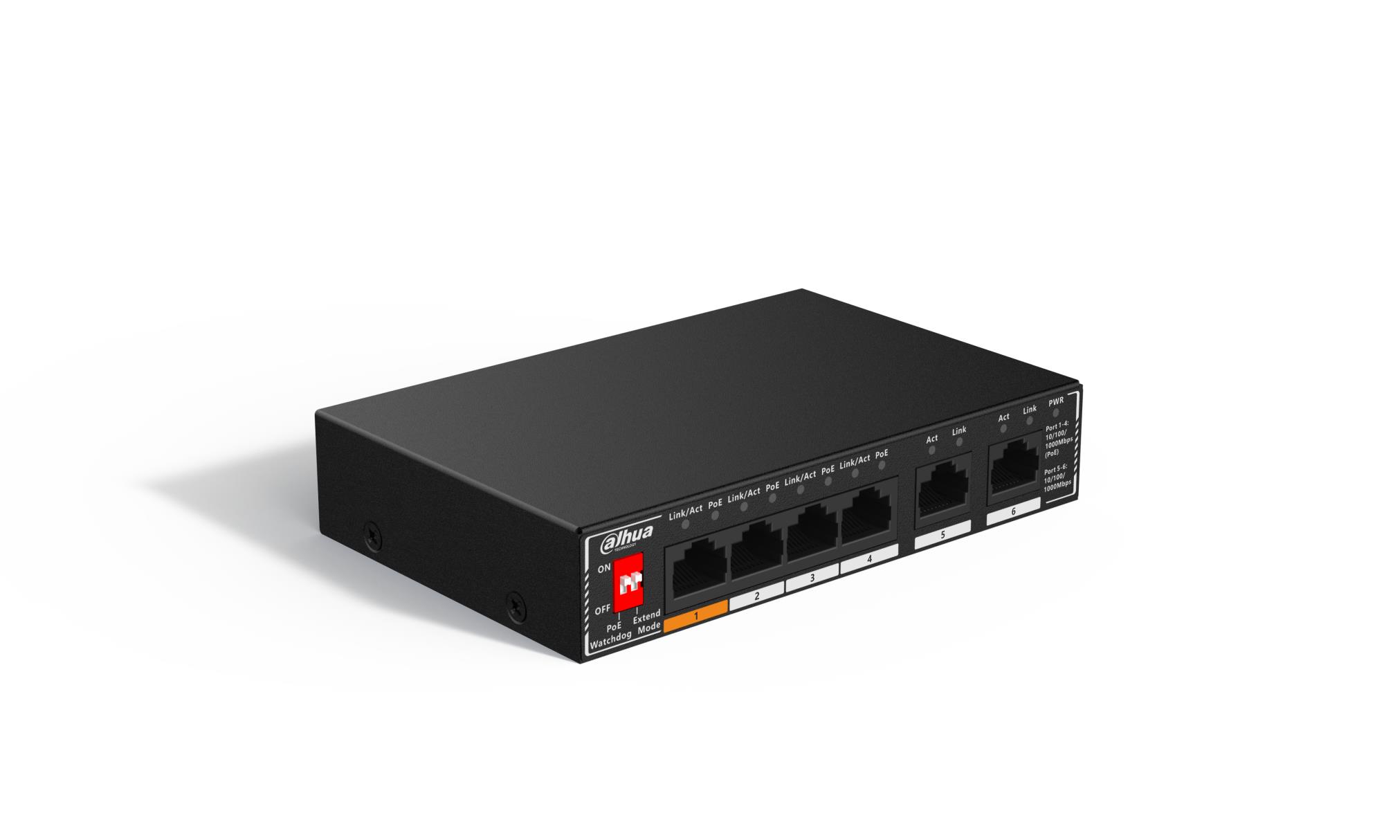 Switch|DAHUA|SG1006P|Switch type Unmanaged|6xRJ-45 ports|RJ-45 Ports Type
