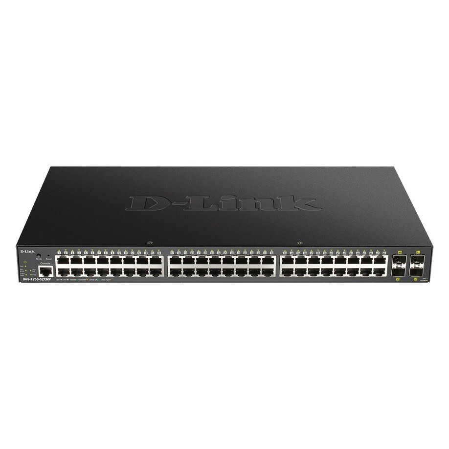 DLINK Switch DGS-1250-52XMP 48GE PoE+ 4SFP+