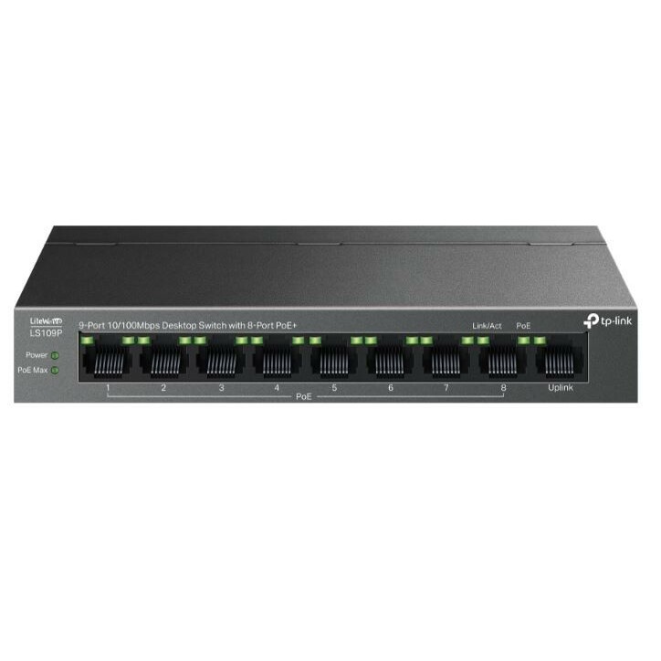 TP-LINK Switch LS109P 9xGE PoE+ |