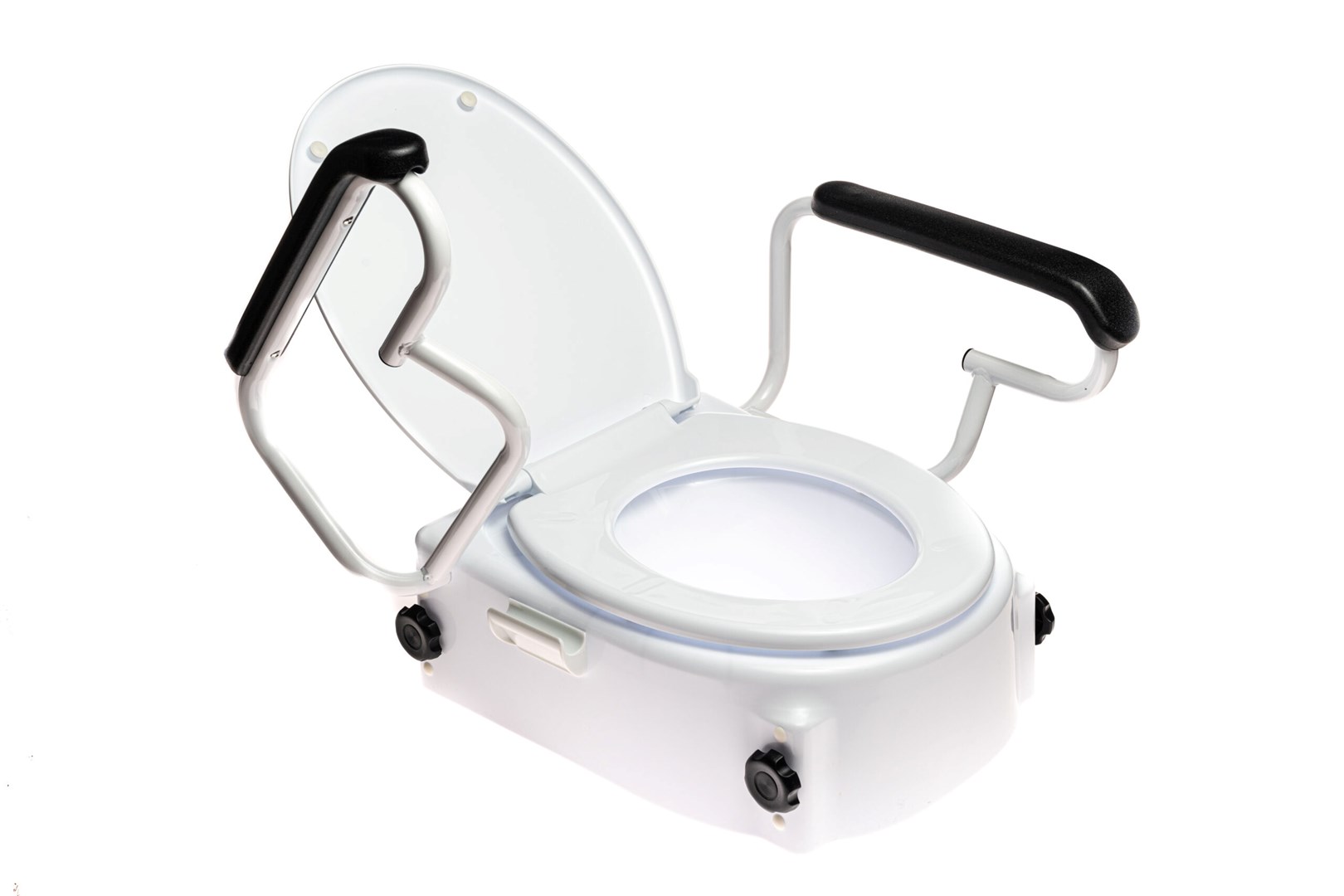 Toilet seat raiser with lid and