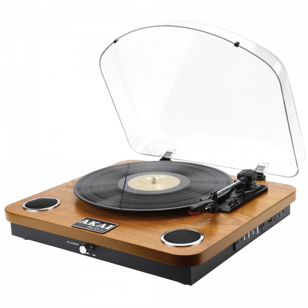 Akai ATT-11BT Belt-drive turntable, brown |